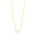 14k Yellow Gold 7mm Pearl Solitaire Necklace