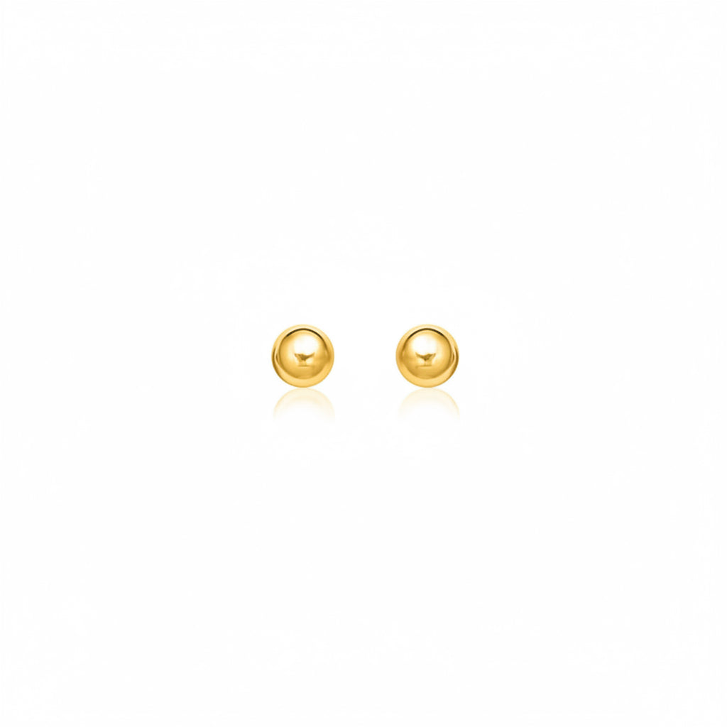 10k Yellow Gold Round Stud Earrings