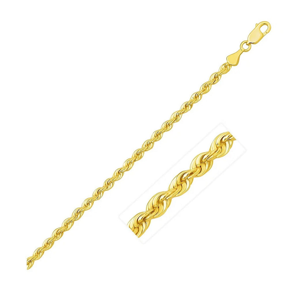 Lite Rope Chain Bracelet in 10k Yellow Gold