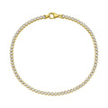 14K Two Tone Gold Diamon Oro Tennis Bracelet