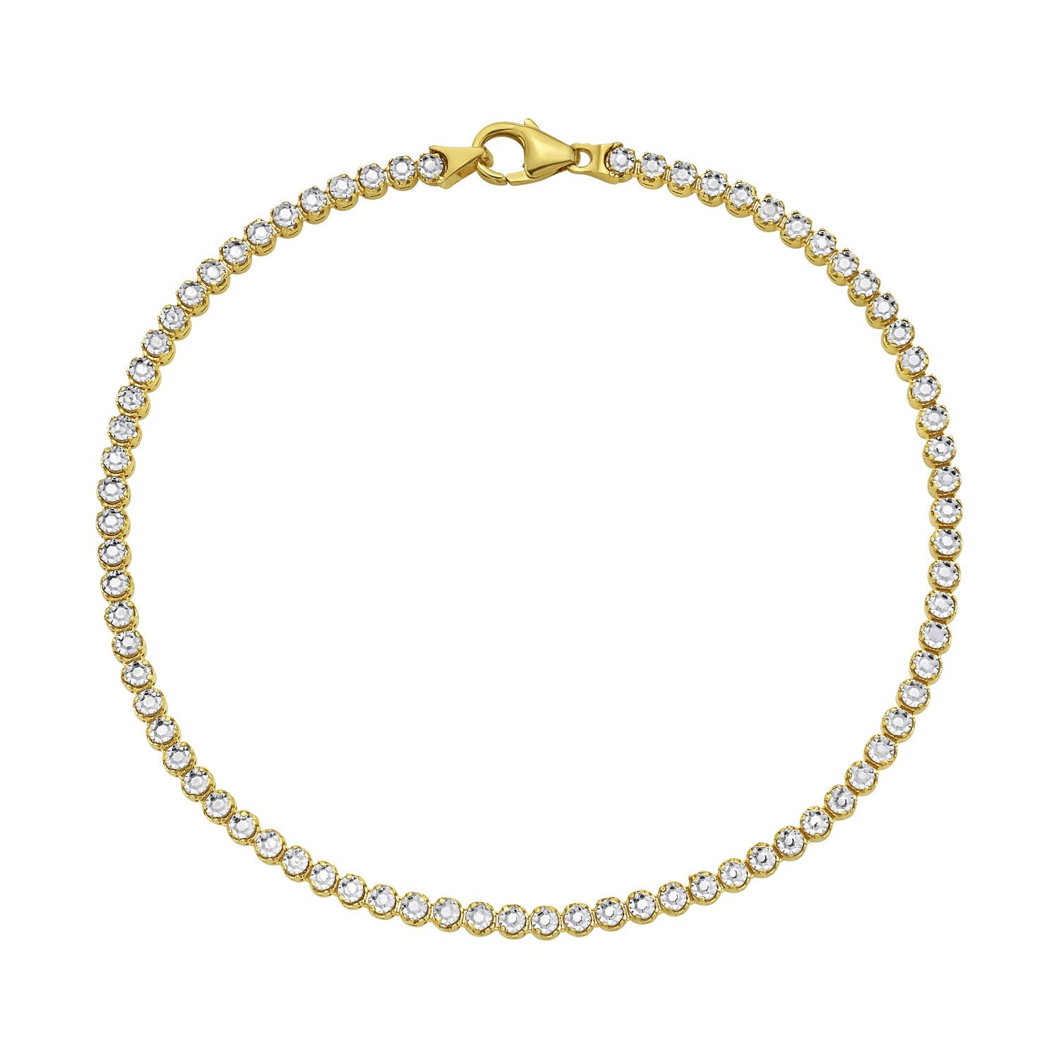 14K Two Tone Gold Diamon Oro Tennis Bracelet