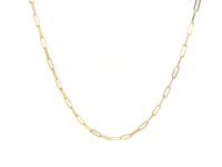 Cadena de tendencia Delicada de Oro Amarillo 18K con Eslabones Alargados – 1.50 mm