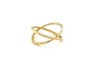 Anillo Perfil "X" Pulido en Oro Amarillo 14k
