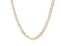 14k Two Tone Gold Pave Curb Chain