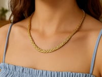 14k Yellow Gold Braided Herringbone Chain