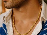 10K Yellow Gold Hollow Diamond Cut Rope Chain